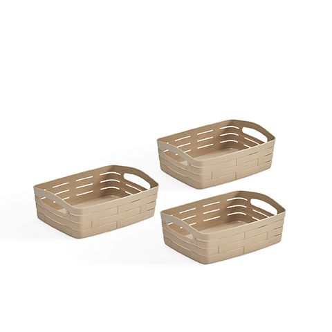 4 cestas organización Cesto de almacenaje Caja orden utensilios baño Caja  bambú 4052025422011