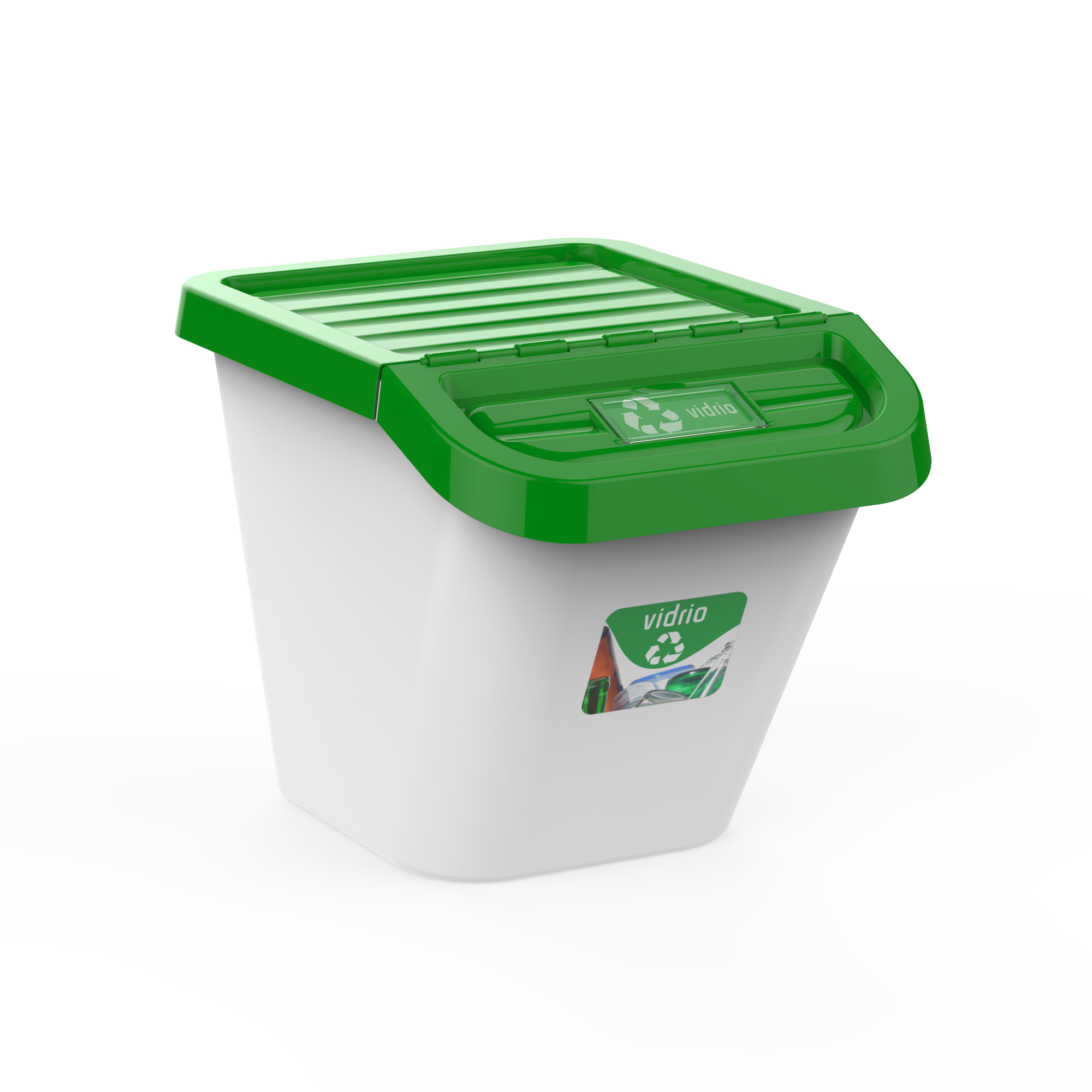 Papelera reciclaje apilable 27L - Vidrio